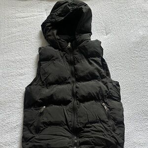Black Puffer Vest with Hood